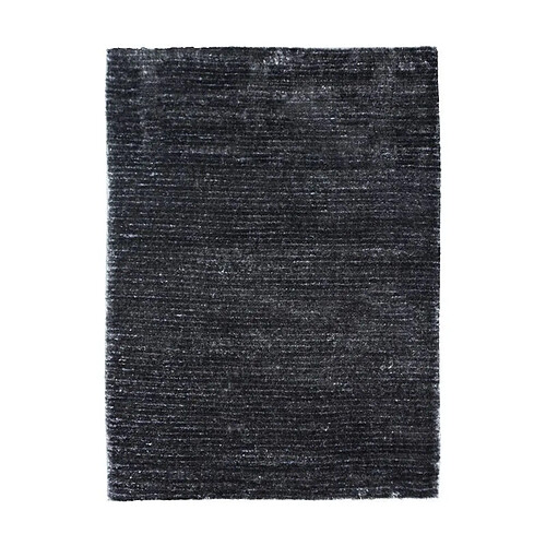 Thedecofactory VIKING - Tapis à poils longs effet soyeux anthracite 190x200