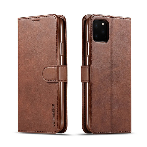 Wewoo Coque Pour iPhone 11 Pro LC.IMEEKE Étui en cuir à rabat de veau support et fentes cartes et portefeuille marron