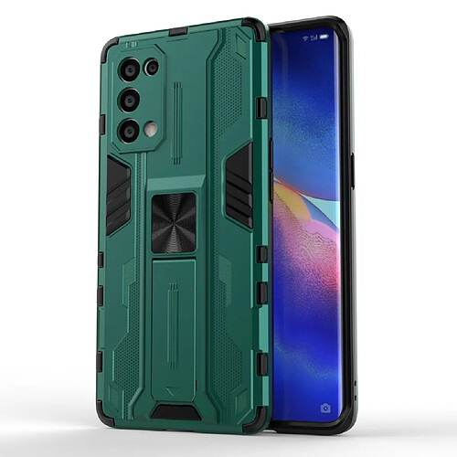 Coque en TPU Antichoc avec béquille vert pour votre Oppo Reno5 Pro 5G