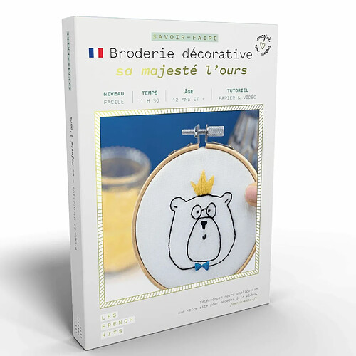 Youdoit Coffret DIY - Broderie décorative - L'Ours Roi