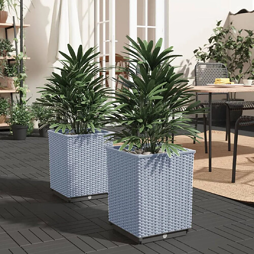 vidaXL Jardinières 2 pcs gris clair 30x30x37 cm polypropylène