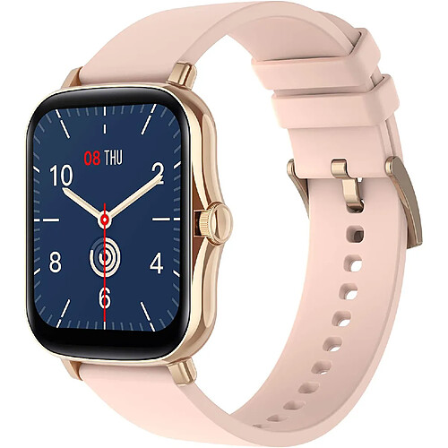 Chrono Montre Connectée Femmes, 1,7 Pouces Montre Intelligente IP69 Etanche Fréquence Cardiaque Podomètre Sommeil Fitness Tracke Smartwatch pour Android iOS,Or