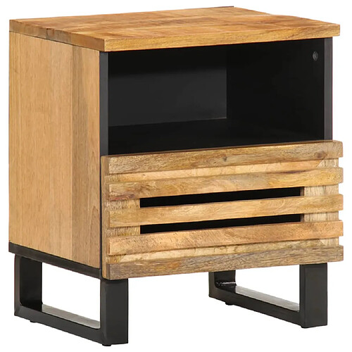 vidaXL Table de chevet 40x34x46 cm bois de manguier massif brut