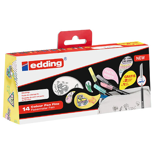 edding Feutres de coloriage fin 14 pcs Multicolore 1200