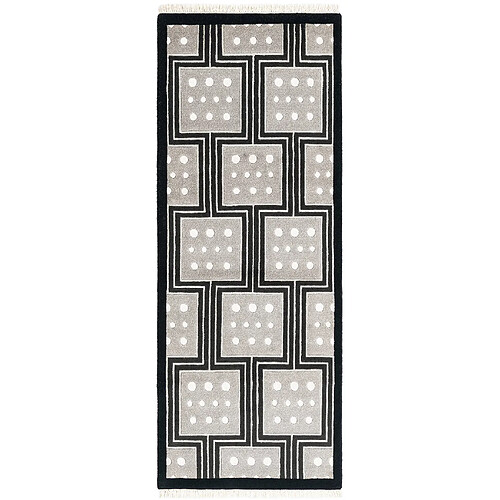 Vidal Tapis de couloir en laine 206x79 noir Darya