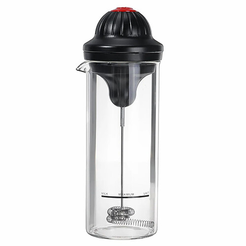 Universal Mélangeur automatique à main électrique pour œufs de lait, verre de borosilicate, verre d'eau + bâton de mélange en acier inoxydable