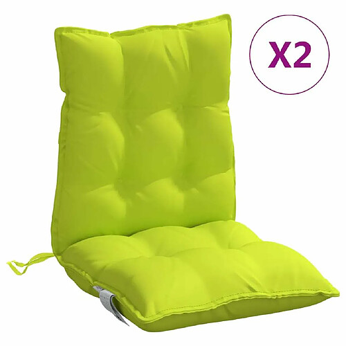 Maison Chic Lot de 2 Coussins Confort,Coussins de chaise à dossier bas vert vif -GKD41376