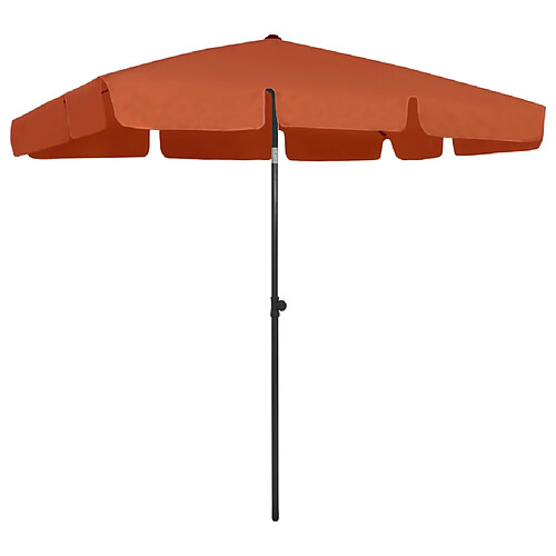 vidaXL Parasol de plage terre cuite 200x125 cm