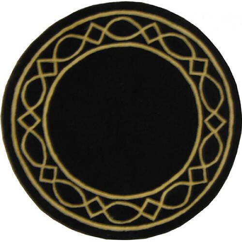 ICONIK INTERIOR Tapis Rond de laine Noir Multicolore