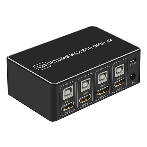 Universal 4 ports Commutateur KVM HDMI USB 4K Commutateur KVM HDMI 1 sur 4 USB thermique pour Win7 Win10 Souris et clavier Mac en HDMI