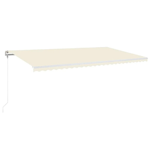 Maison Chic Auvent automatique de porte,store banne,Marquise Brise-soleil avec capteur de vent et LED 600x300 cm Crème -GKD13460