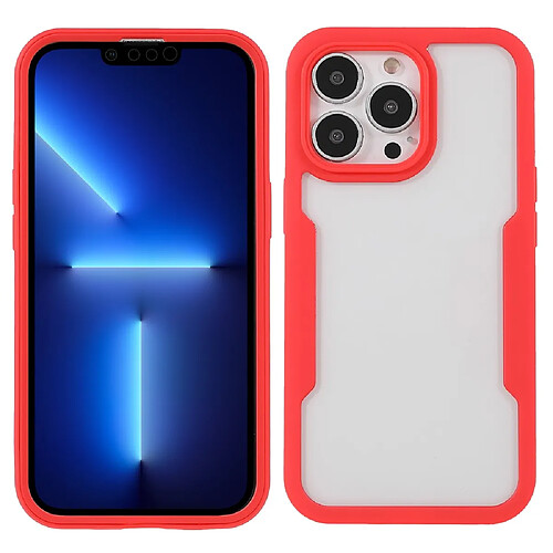 Coque en TPU + acrylique avec protection de l'objectif de l'appareil photo rouge pour votre iPhone 13 Pro 6.1 pouces