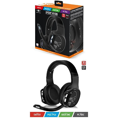 Spirit of Gamer CASQUE GAMER Audio Sans Fil 7.1 Surround Pro Gamer – LED - Simili Cuir - 12H Autonomie - PC / MAC /PS5/ XBOX ONE SWITCH