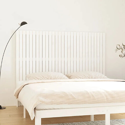 vidaXL Tête de lit murale Blanc 185x3x110 cm Bois massif de pin