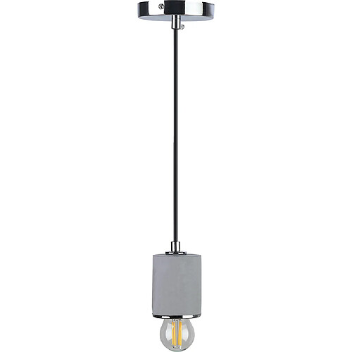 ICONIK INTERIOR Lampe suspendue Felippo - Métal et béton Argenté