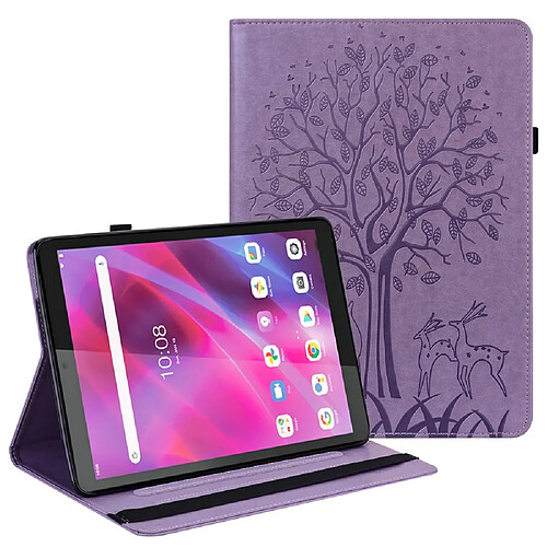 Etui en PU avec support violet pour votre Lenovo Tab M10 HD (TB-X505L/TB-X505F)/M10 (TB-X605L/TB-X605F)/Tab P10 (TB-X705F TB-X705L)