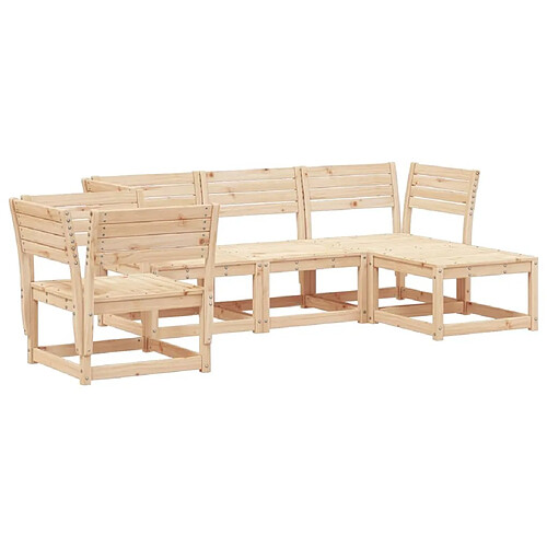 Maison Chic Salon de jardin 5 pcs | Ensemble de Table et chaises | Mobilier d'Extérieur bois massif de pin -GKD21821