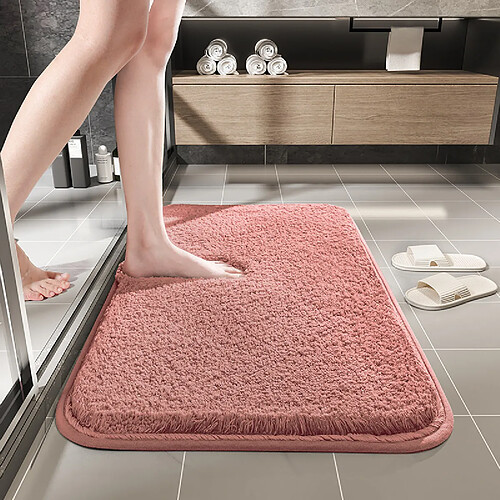 LUUCOZK Tapis de bain antidérapants, absorbants, à séchage rapide, décoration de salle de bain, cerise-60x90cm