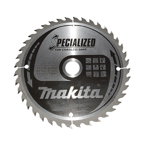 Makita CCF16540E SPECIALIZED lame de scie 165 x 20 mm 40 dents pour bois ( B-32954 )