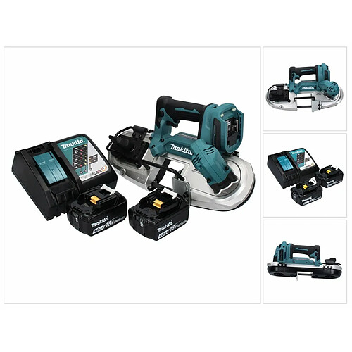 Makita DPB 183 RM Scie à ruban sans fil 18 V 66 mm brushless + 2x Batteries 4.0 Ah + Chargeur