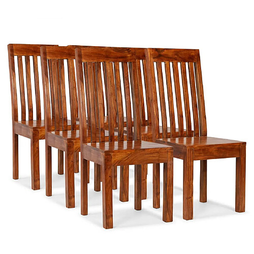 Decoshop26 Lot de 6 chaises de salle à manger design épuré et moderne en bois d'acacia brun DEC025681