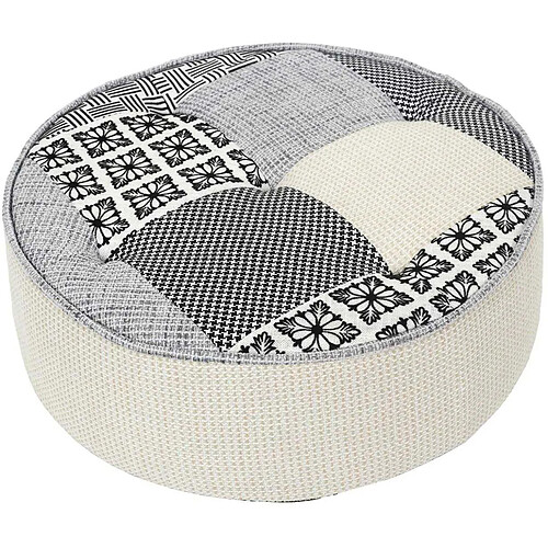 The Home Deco Factory Pouf de sol rond Patchwork.