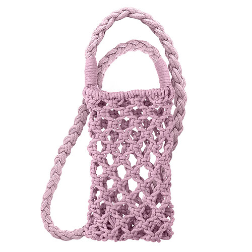 Avizar Sac Bandoulière pour Smartphone en Crochet Tressé Série TressBag Violet