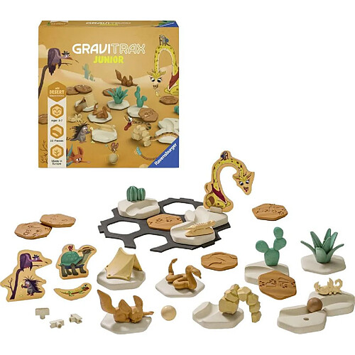 Ravensburger - Gravitrax Junior - Set d'extension My Desert 33 pièces - Circuit de billes - Jeu de construction créatif - Parcours de billes à construire - Dès 3 ans - Version française - 27076