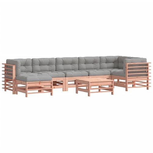 Maison Chic Salon de jardin 8 pcs + coussins - Mobilier/Meubles de jardin - Table et chaises d'extérieur bois massif douglas -MN37147