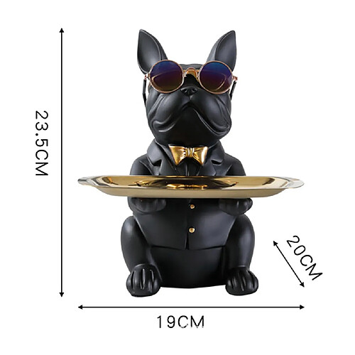 Universal Bouledogues nordiques et françaises Statues de chiens Statues de bijoux Décoration de table Cadeaux avec plaques Lunettes Plateaux Home Art Statues | Statues Sculptures