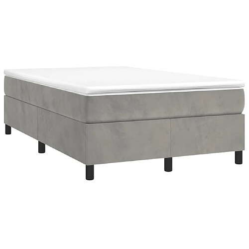 Maison Chic Lit adulte- Lit + matelas,Sommier à lattes de lit et matelas gris clair 120x190cm velours -GKD11796