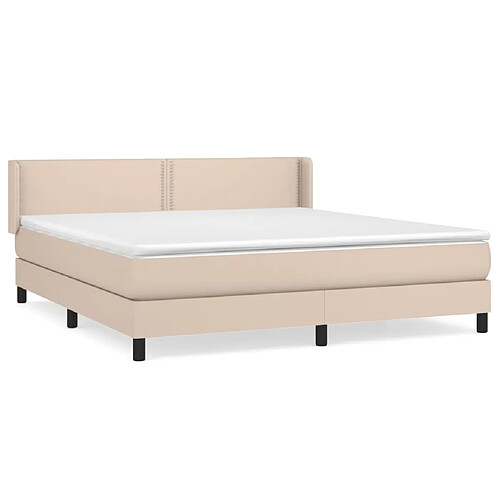 Maison Chic Structures de lit + matelas,Lit à sommier tapissier avec matelas Cappuccino 180x200 cm -MN41733