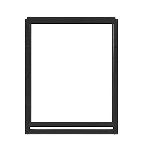 Helloshop26 Porte-bûches robuste range-bûches solide support pour bois de chauffage rangement efficace pour intérieur extérieur acier laqué 80 x 100 x 25 cm noir 03_0005966