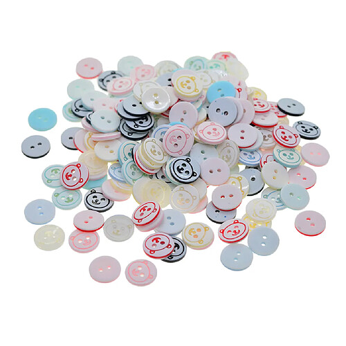 200pcs 12mm Bouteilles En Résine 2 Trous Boutons Décoratifs Couture Artisanat Ours