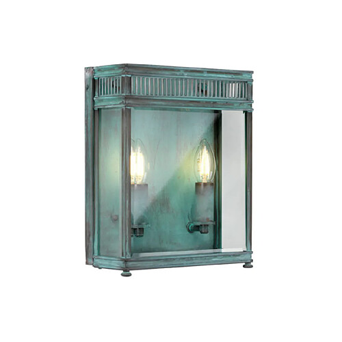 Elstead Lighting Applique murale extérieur Holborn Verre Transparent,Laiton Vert-de-gris