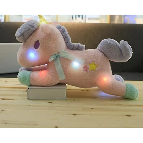 Universal 1PC 55cm de lumière jouet et ampli jouets en peluche de licorne colorée; GirlsBlue