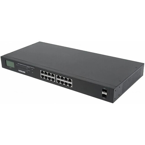 Disney Intellinet 16Port Gigabit Ethernet PoE Switch avec 2 sfpports lcdanzeige IEEE 802.3 at/AF PoE (Power Over Ethernet/PoE) Conforme 370 W endspan 19 Rack Mount 19 Pouces 561259 Noir