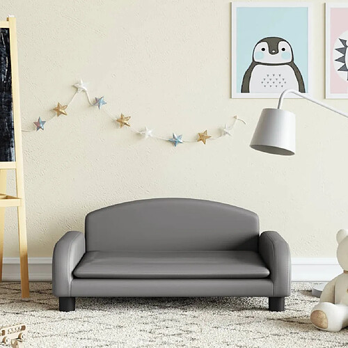 vidaXL Canapé pour enfants gris 70x45x30 cm similicuir