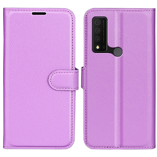 Etui en PU texture litchi avec support, violet pour votre TCL 30 V 5G