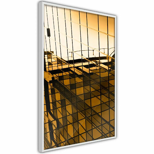 Paris Prix Affiche Murale Encadrée Steel and Glass Yellow 40 x 60 cm Blanc