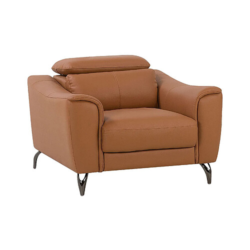 Beliani Fauteuil NARWIK Cuir Marron