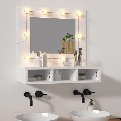 vidaXL Armoire à miroir avec LED blanc 60x31,5x62 cm