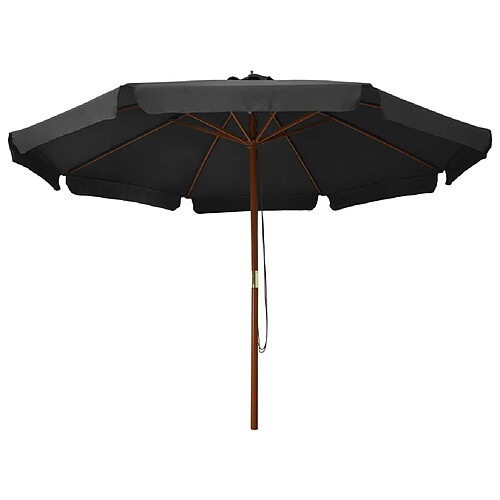 Helloshop26 Parasol avec mât en bois 330 cm anthracite 02_0008119