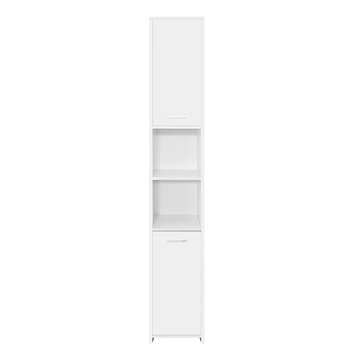 ML DESIGN MODERN LIVING Meuble haute salle de bain colonne étroite de rangement blanc MDF 30x190x30 cm