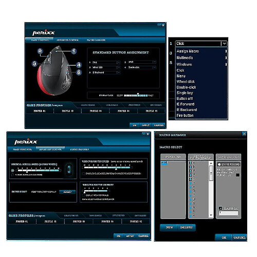 Universal Périmice-718 souris sans fil gauche - conception verticale ergonomique -