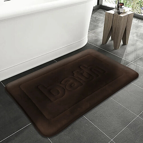 LUUCOZK Tapis de bain antidérapants Tapis de bain absorbants à séchage rapide - Marron-40x60cm