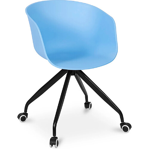 ICONIK INTERIOR Joan Chaise de bureau design avec roues Bleu