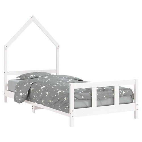 Maison Chic Lit simple Cadre de lit pour enfants,Lit d'Enfant Moderne blanc 90x190 cm bois de pin massif -MN51662