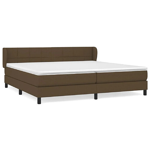 Maison Chic Lit adulte- Lit + matelas,Sommier à lattes de lit avec matelas Marron foncé 200x200 cm -GKD50459