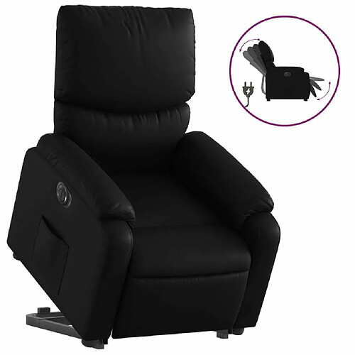 Maison Chic Fauteuil Relax pour salon, Fauteuil inclinable électrique noir similicuir -GKD66429